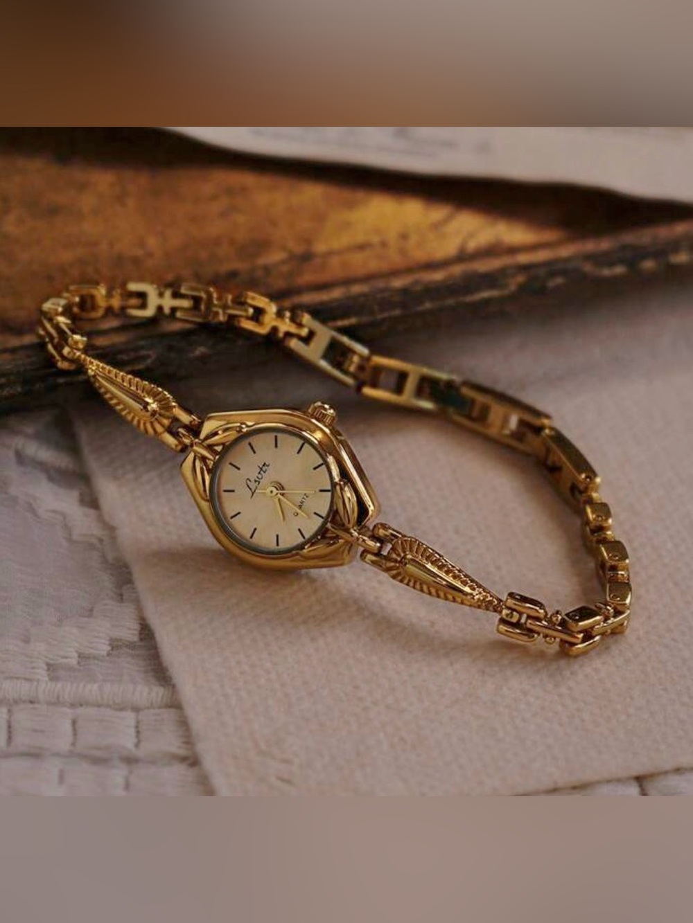 Vintage style gold watch
